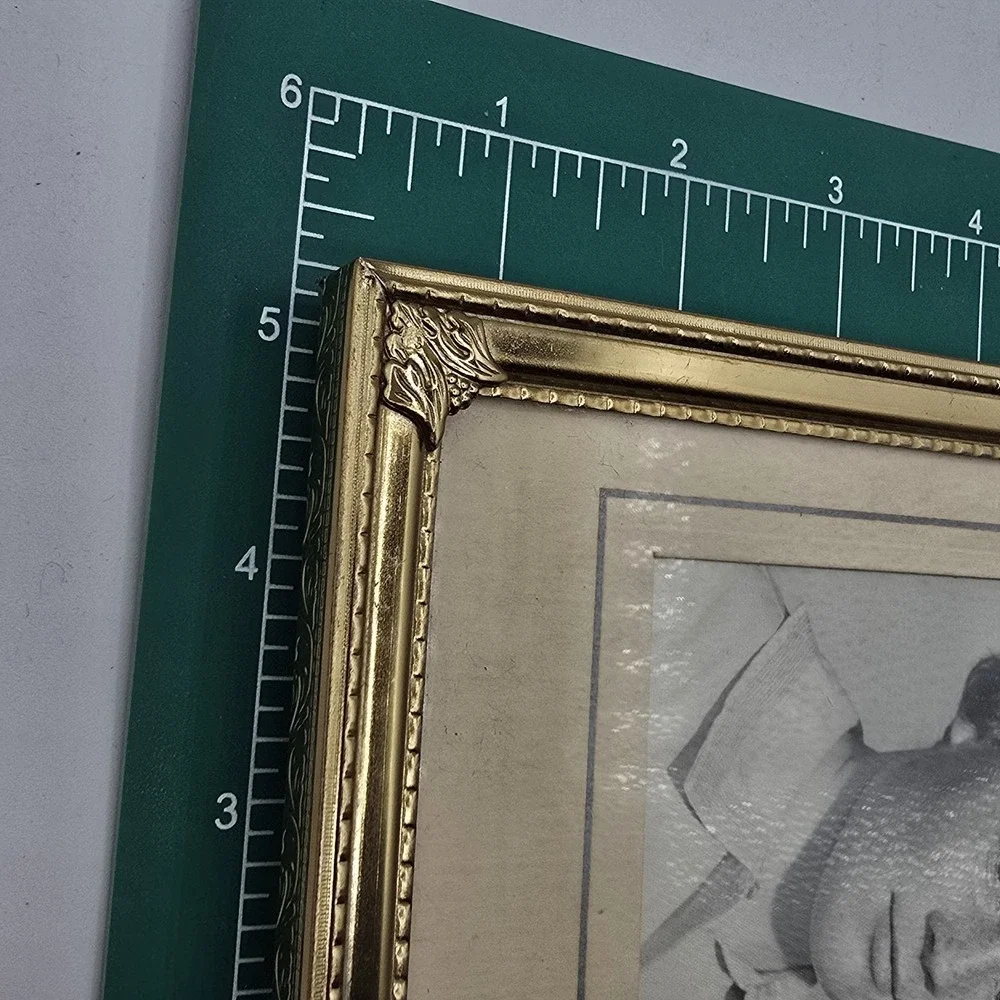 MCM Brass/Gold Tone Metal Picture Frames With Photo‎ Of Girl With Big Hair